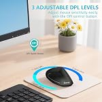 Ergonomic Mouse, Vertical Wireless Mouse - Lekvey Rechargeable 2.4GHz Optical Vertical Mice : 3 Adjustable DPI 800/1200/1600 Levels 6 Buttons, for Laptop, PC, Computer, Desktop, Notebook etc, Black
