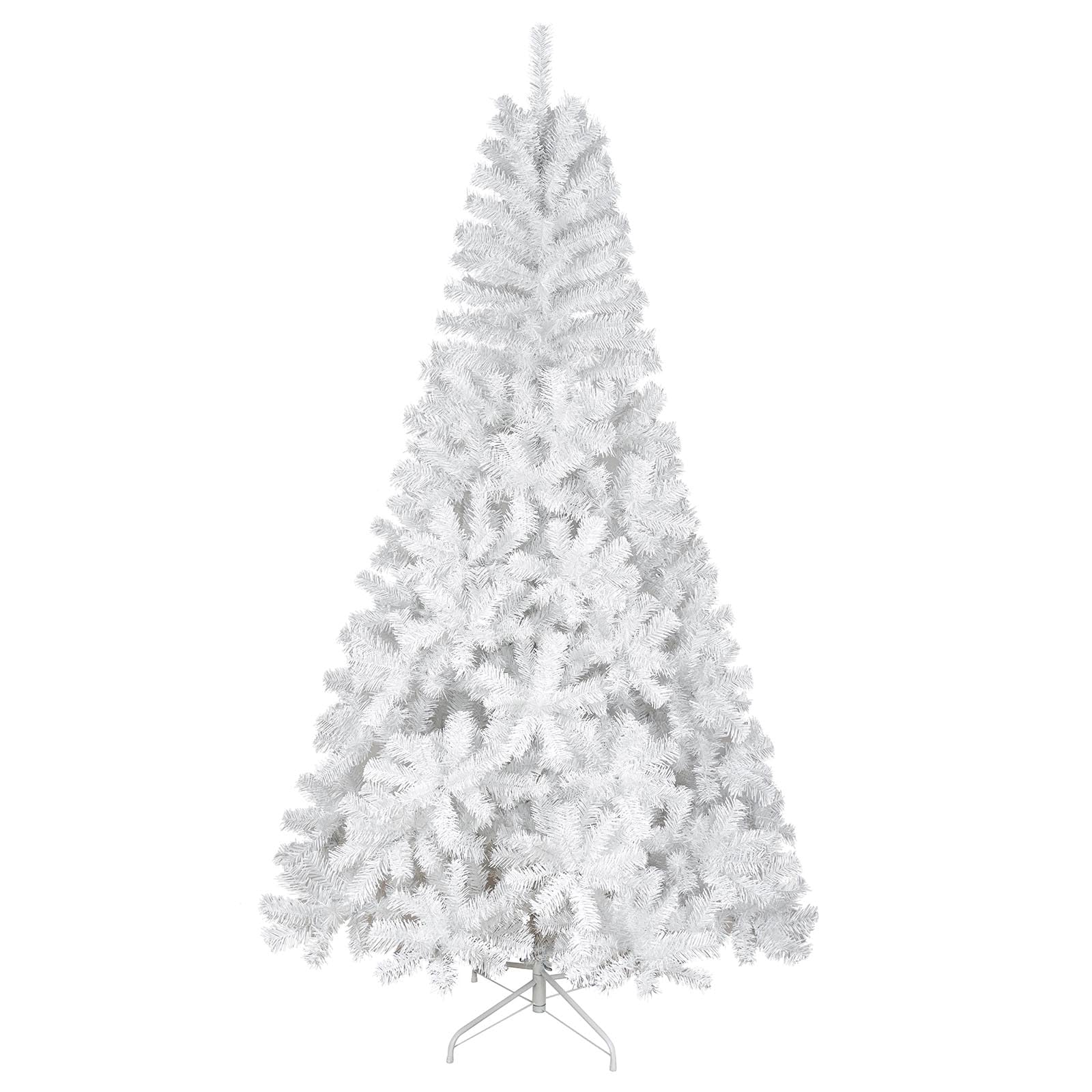 Uten White 6.8Ft Artificial Christmas Tree Xmas Pine Tree Holiday Decoration With Solid Metal Legs Indoor Outdoor 2.1M