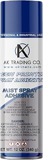 AK TRADING CO. Screen Printers Mist Spray Adhesive - Low VOC, No Odor, 200°C Resistant, Repositionable, Garment-Safe (1)