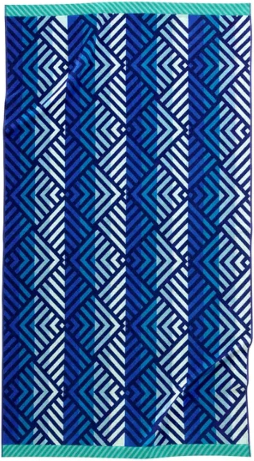 Oversized 100% Cotton Beach Towels 40" x 72", Soft Absorbent Reversible Jacquard Pool Towels for Beach, Swimming, Travel & Bath (Turtle)