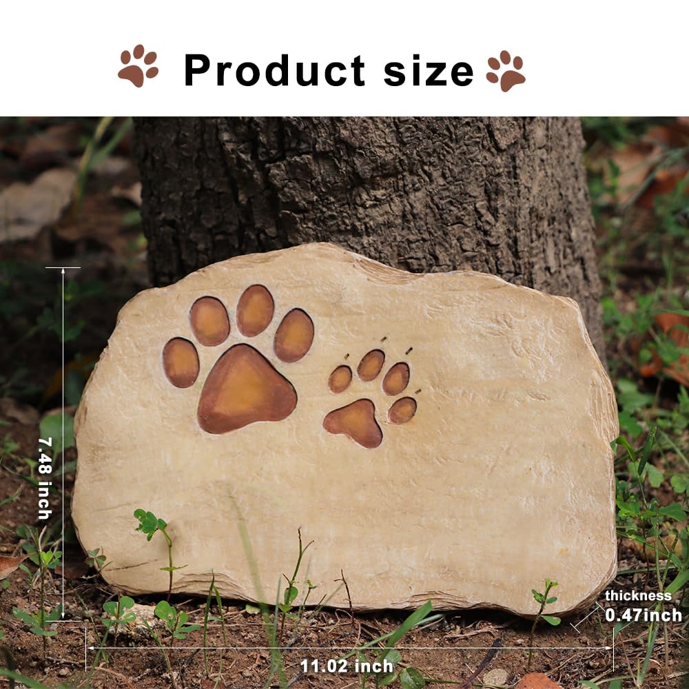 Pietre commemorative per animali domestici per cani e gatti, pietra lapide personalizzata per cani, gatti e impronte di zampe, regalo per la perdita di animali domestici (impronte di zampe)