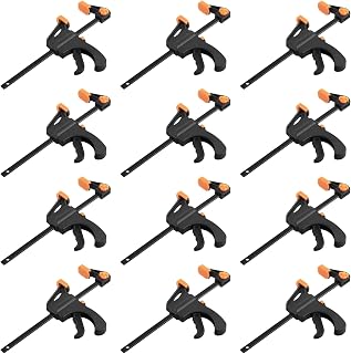 PINGEUI 12 Pcs 4 Inch Quick Grip Clamps, Ratchet Bar Clamps, One Hand Quick Release Bar Clamp Tools, Multi-Purpose Woodworking for Manual Work, DIY Craft Projects