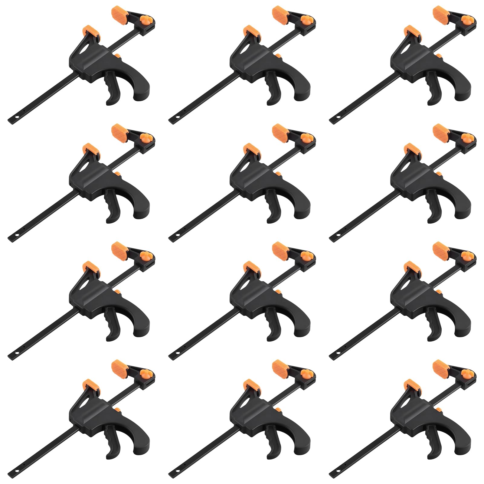 PINGEUI 12 Pcs 4 Inch Quick Grip Clamps, Ratchet Bar Clamps, One Hand Quick Release Bar Clamp Tools, Multi-Purpose Woodworking for Manual Work, DIY Craft Projects