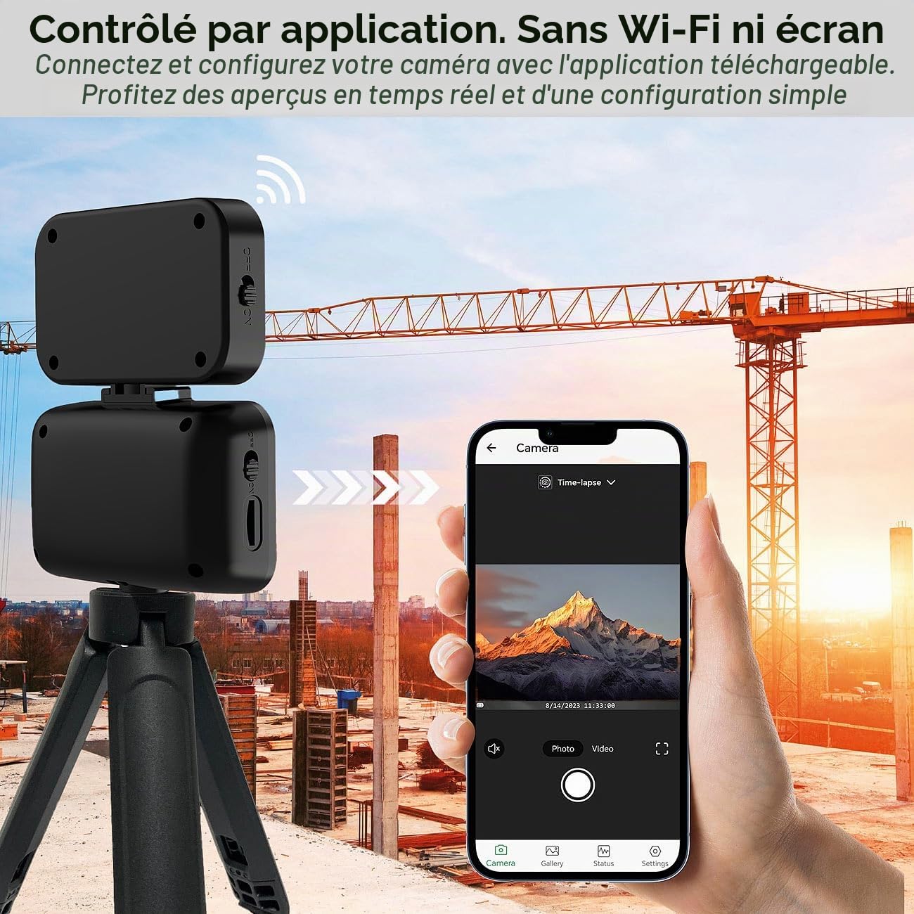 Caméra time-lapse 4K connectée avec éclairage LED [Somikon]