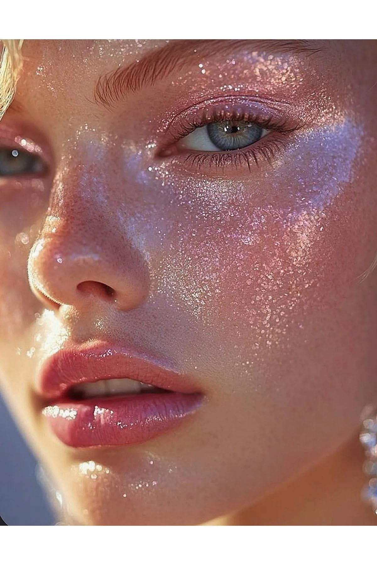 Hb Tasarım Parlak Glitter Pembe Glitter Jel Far Sim Yüz Ve Vücut Simi-Diamante Pink, serashinegozfarı29