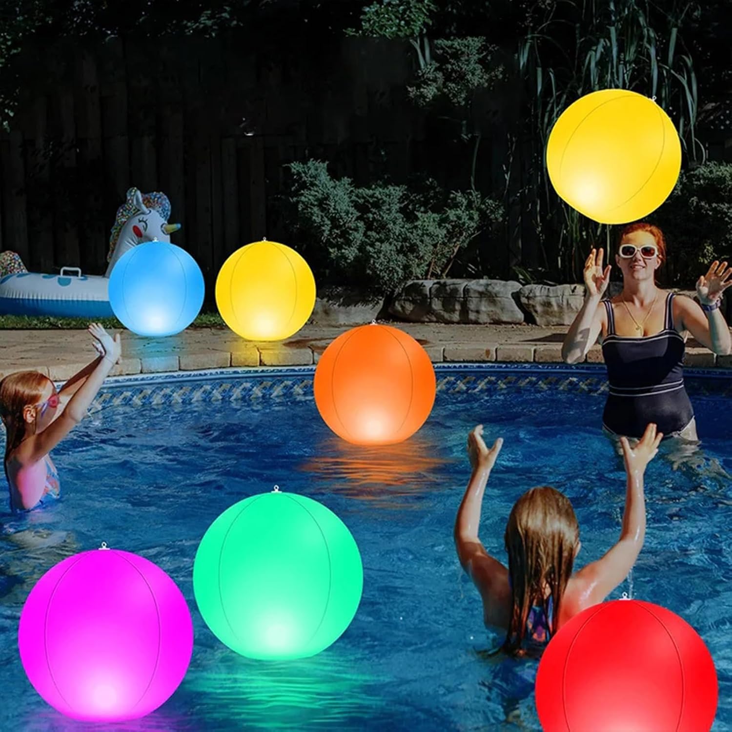Light Up Beach Balls for Pool - 16 Light Colors Inflatable Beach Toy,4 Modes Remote Control LED Balls for Pool, Parties, Kids, Adult