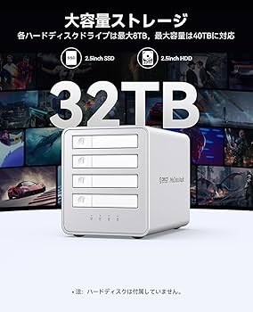 ORICO SSDケース 4台 RAID アルミ 2.5インチ 8848RC3 ORICO 88 Series 10Gbps RAID SSD Enclosure for Video Editing