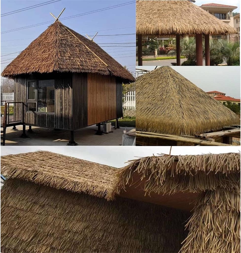 Artificial Plastic Fake Thatch Simulation Thatch Roof Antique Tile Decoration Garden Scenic Wood House Artificial Fake Grass Hair Grass Room Flame Retardant Plastic Thatch(Yellow4,10pcs)