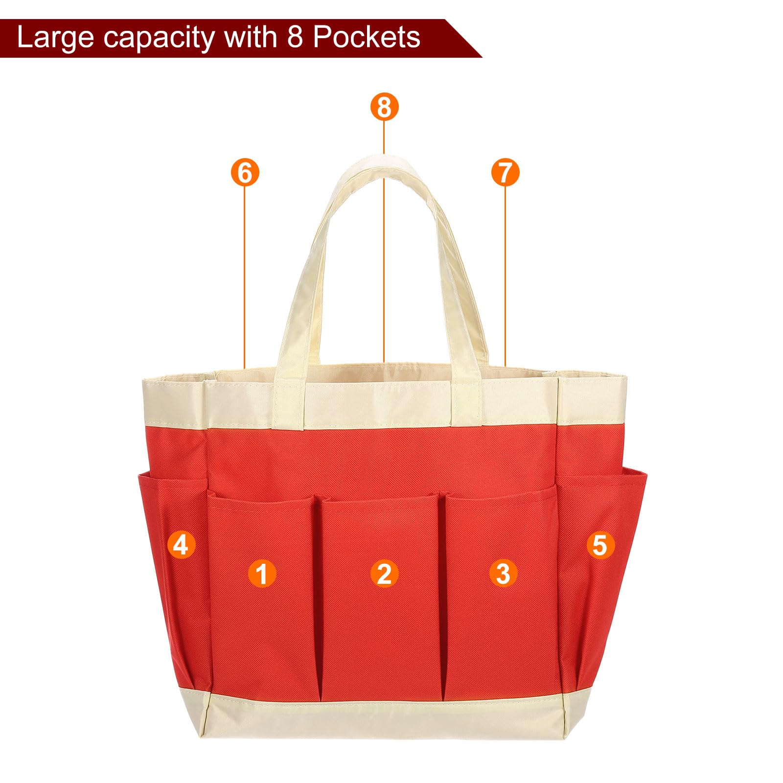 HARFINGTON Bolsa de herramientas de jardín de 11.2 x 5.1 x 11.0 pulgadas, bolsa Oxford grande con bolsillos, bolsa de jardín, organizador de herramientas de jardinería, tienda de almacenamiento para