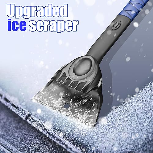 Miniatura 6 de Rascador de hielo de 55.7 pulgadas, cepillo de nieve extensible y escoba de nieve con agarre ergonómico de espuma para parabrisas de automóvil,