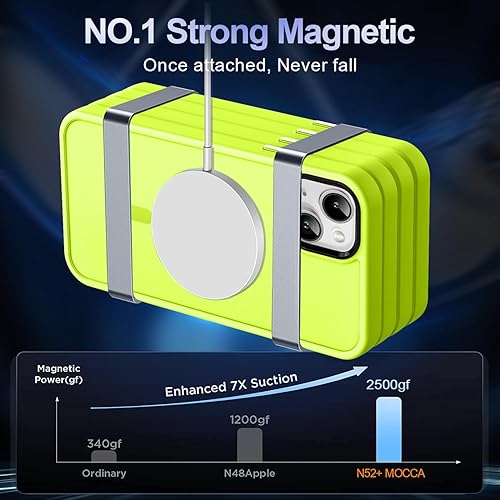 Vista 447 de MOCCA - Funda magnética resistente para iPhone 11 de 6.1 pulgadas, compatible con MagSafe, protector de pantalla de vidrio + protector de lente