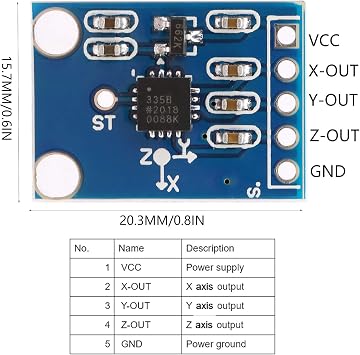 Angle Sensor Module,Digital Gravity Angle Sensor Tilt Angle Module GY61 ADXL335 35V Triple Axis Accelerometer Tilt Angle Module Accelerometer Sensor