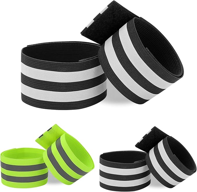 6 Stück Reflektorbänder Set - Elastische Sicherheitsbänder Für Radfahrer & Jogger