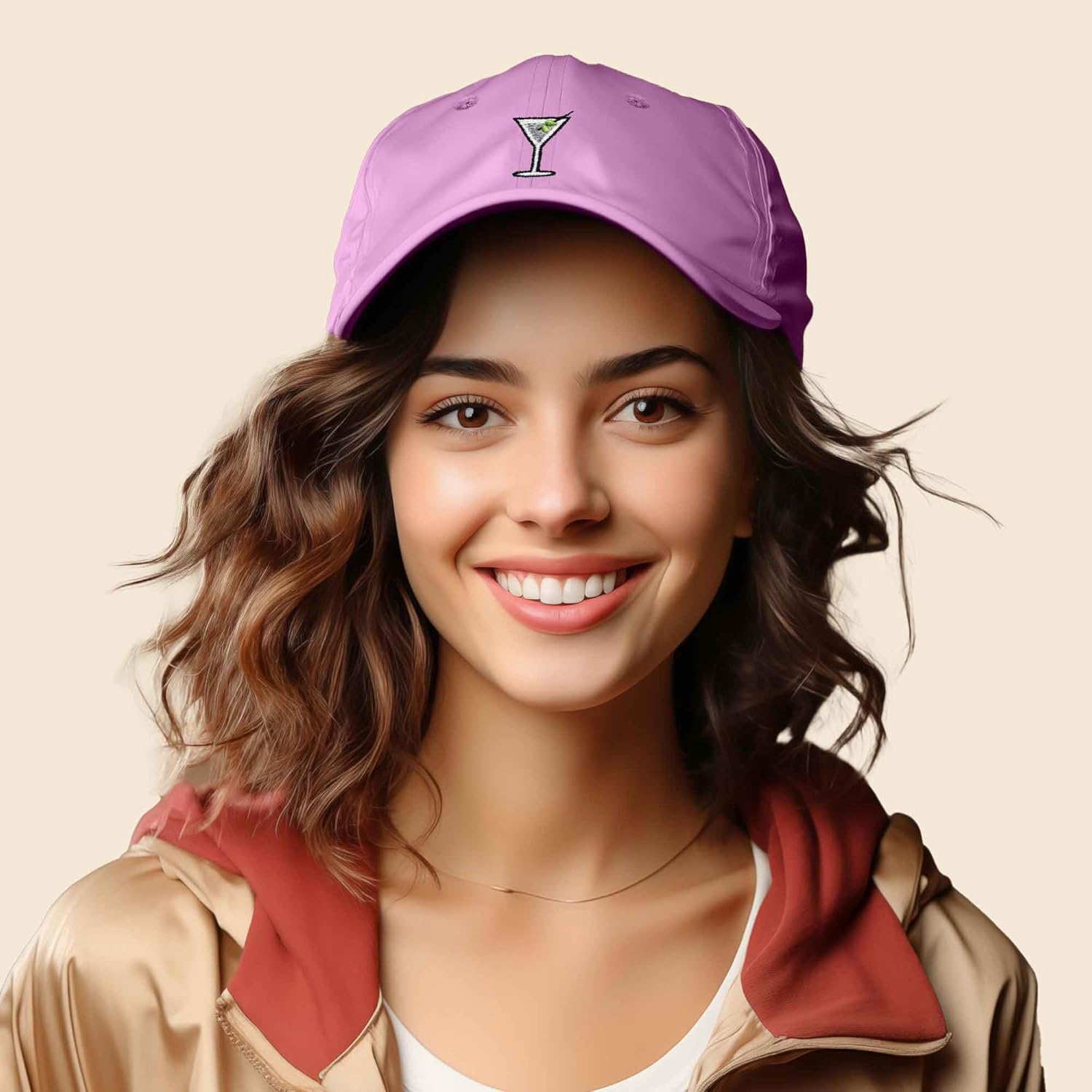 DALIX Martini Embroidered Cap Cotton Baseball Cute Cool Dad Hat Womens