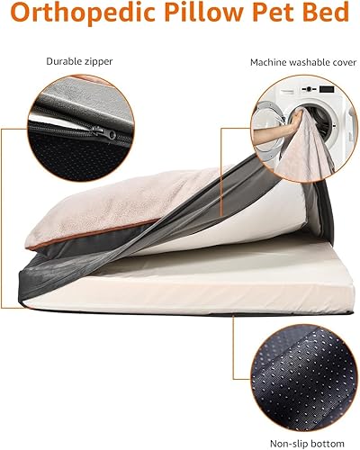 Miniatura 4 de Tienda Basics Cama para perros con espuma viscoelástica de gel refrescante, soporte de alivio de presión para perros de hasta 50 libras, parte