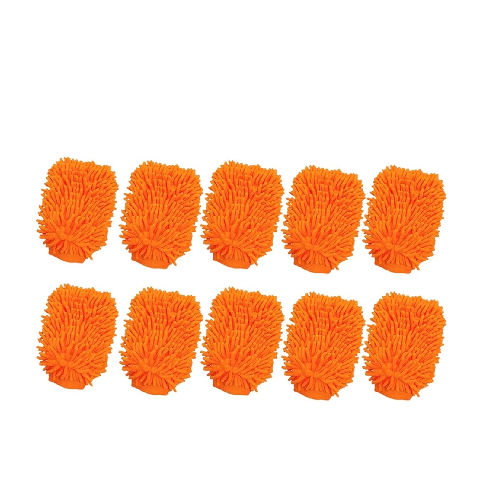WWYYZAYC Car Wash Gloves, Fiber Thick Double-sided Chenille, Sponge, Cleaning Tool(10Pcs Orange)