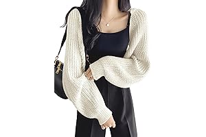 Women's Cute Cropped Cardigan Y2K. Fashion Casual Long Sleeve Open Front Knit...