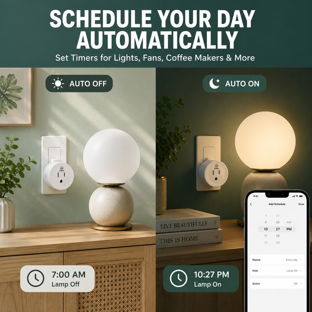 Matter Smart Plug,2.4GHz WiFi Only, Matter Hub Required (2 Pack) | Work with Apple Home, Siri, Google Home, Alexa & SmartThings, Easy Setup, Timer & Schedule, APP Remote Control