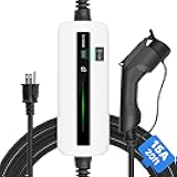 Morec 15A EV Charger Level 1 NEMA5-15P ev Charging Cable 100V-120V Portable EVSE SAE J1772 Plug Home Electric Vehicle Charging Station Compatible with All EV Cars 6m (20 feet)