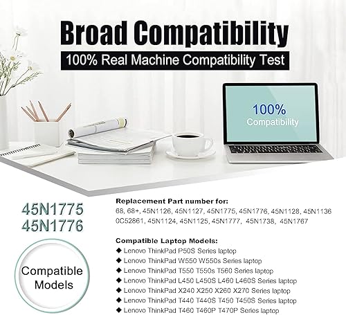 Miniatura 5 de BOWEIRUI 45N1775 45N1776 45N1126 68 Reemplazo de batería para laptop Lenovo ThinkPad T440 T440S X240 X240S S440 S540 X250 T450S L450 X260 T450 T460