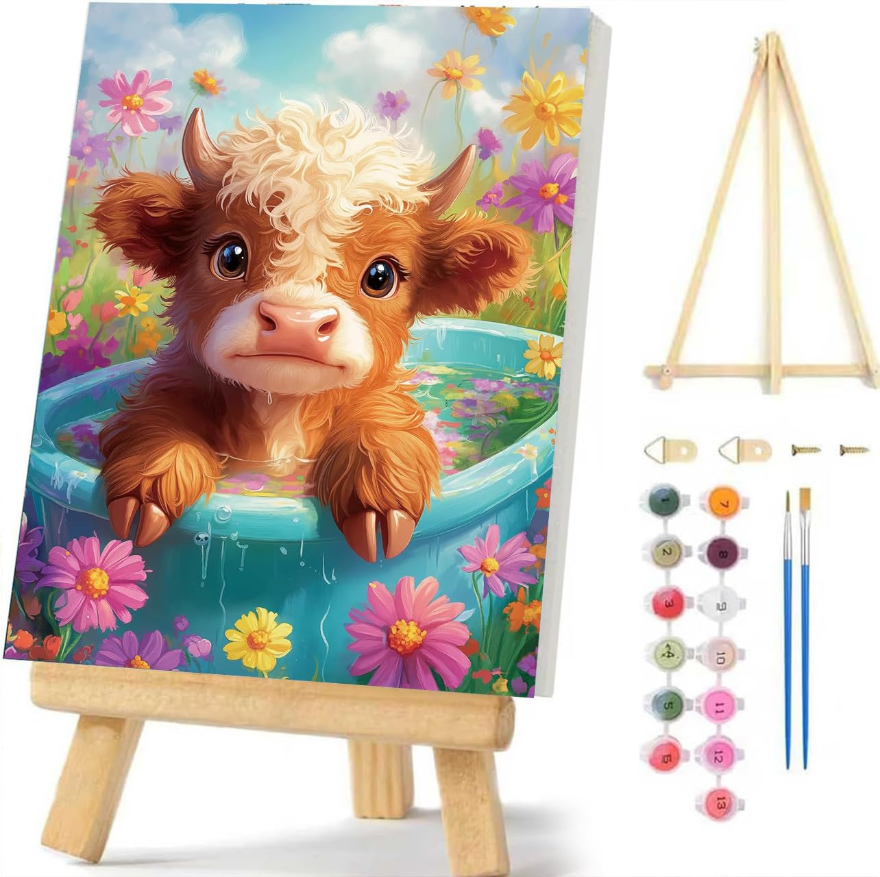 Qianbaiuk Malen Nach Zahlen Erwachsene Malset mit Rahmen,Malen nach Zahlen für Kinder,DIY Handgemalt Ölgemälde Kit für Anfänger und Erwachsene Geschenk Home Haus Deko (20x30cm)