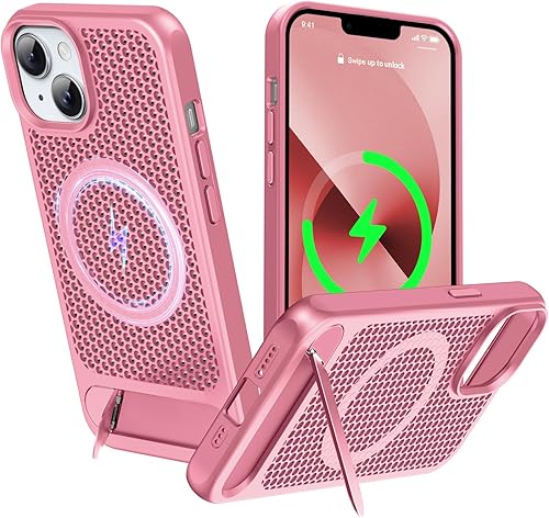 Miniatura 14 de Funda magnética de disipación de calor para iPhone 13 Pro Max, para MagSafe, protección contra caídas Coolingf, funda con función atril ajustable