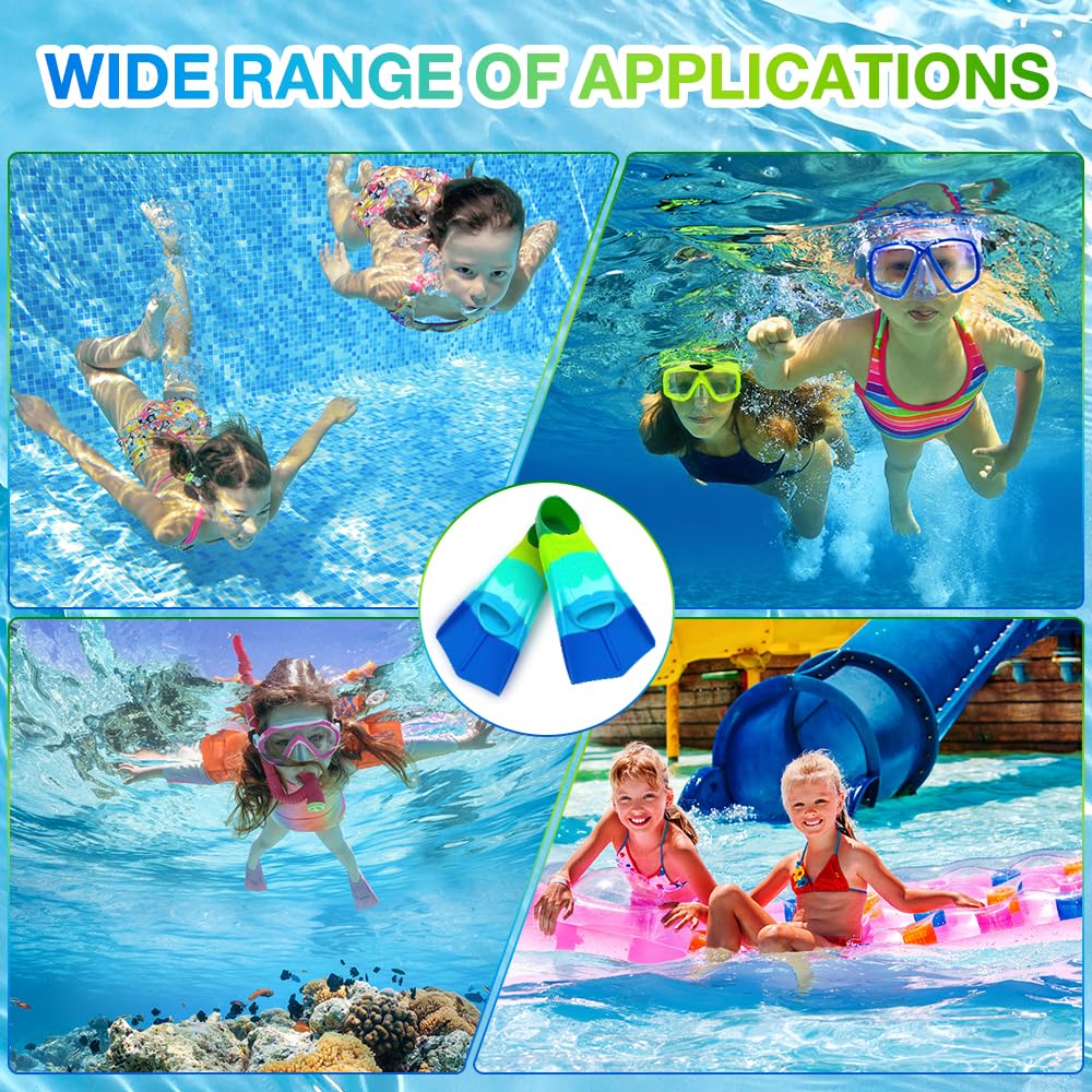 Aletas de Natación para Niños de Silicona, Entrenamiento de Buceo, Azul