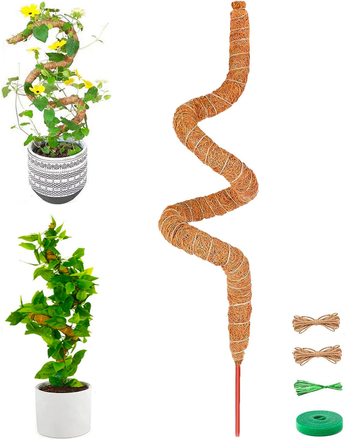 1 Pack Moss Pole, 47'' Moss Pole for Plants Monstera, Moss Poles for Climbing Plants, Bendable Plant Sticks Support, Plant Stakes for Indoor/Outdoor Plants