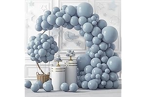 RUBFAC 129pcs Dusty Blue Balloons Garland Arch