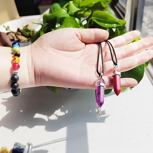 Miniatura 6 de Juego de 19 piedras de cristales curativos de energía real para principiantes 7 piedras crudas y 7 piedras espirituales de chakra 1 cristal de