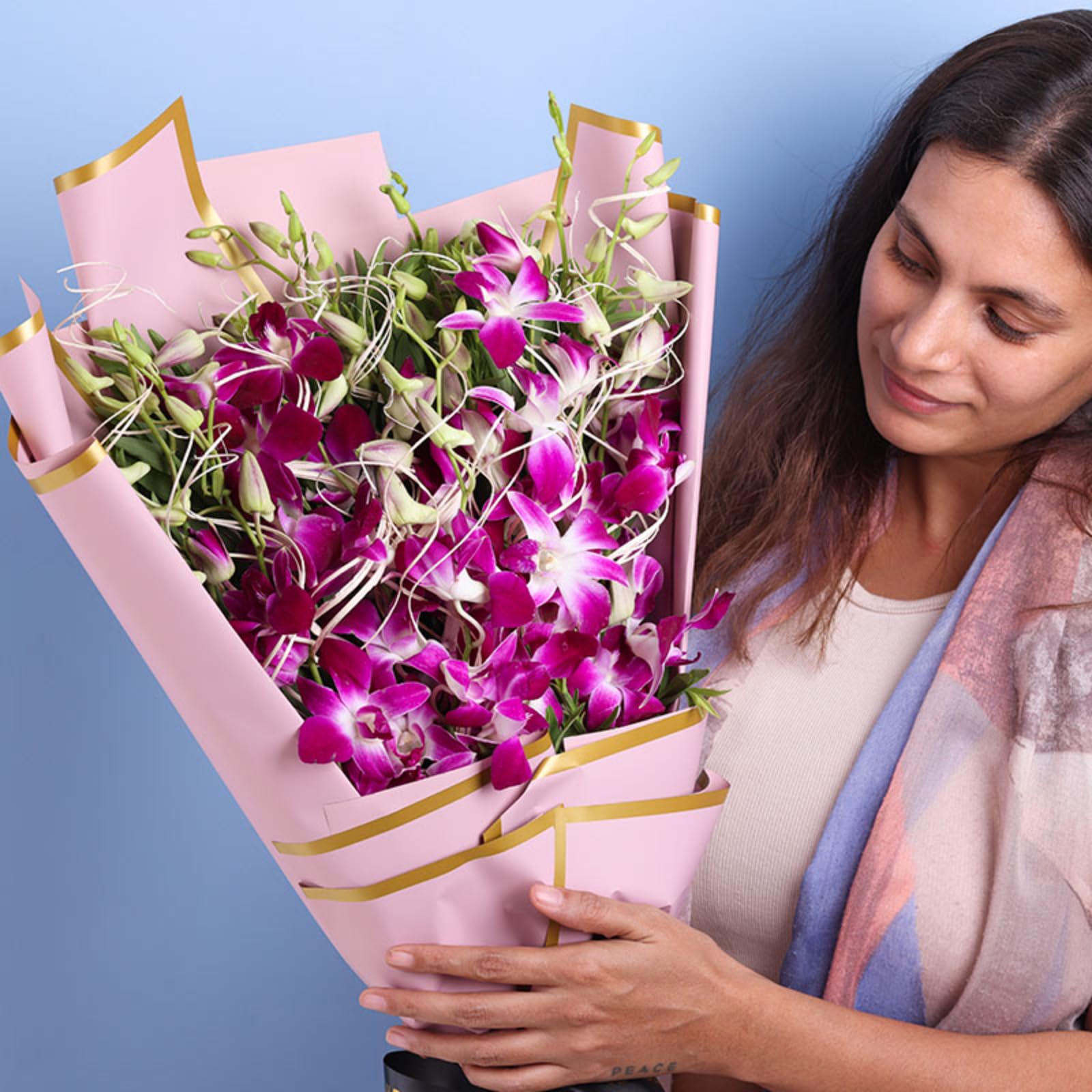 FlowerAura Fresh Live Premium Flower Bouquet of 10 Purple Flowers For Birthday & Anniversary Gift, Wedding Gift, Mother's Day Gift, Love & Romance Gift, Father's Day Gift (Same Day Delivery)-image-14