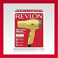 Vista 6 de REVLON Secador de pelo compacto Diseño ligero de 1875 W, perfecto para viajes, (amarillo)