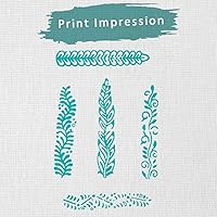 Vista 3 de HASHCART® Sellos de madera de tela, bloques de impresión de patrón de borde creativo, juego de 5, sellos de tinta, bloques de madera