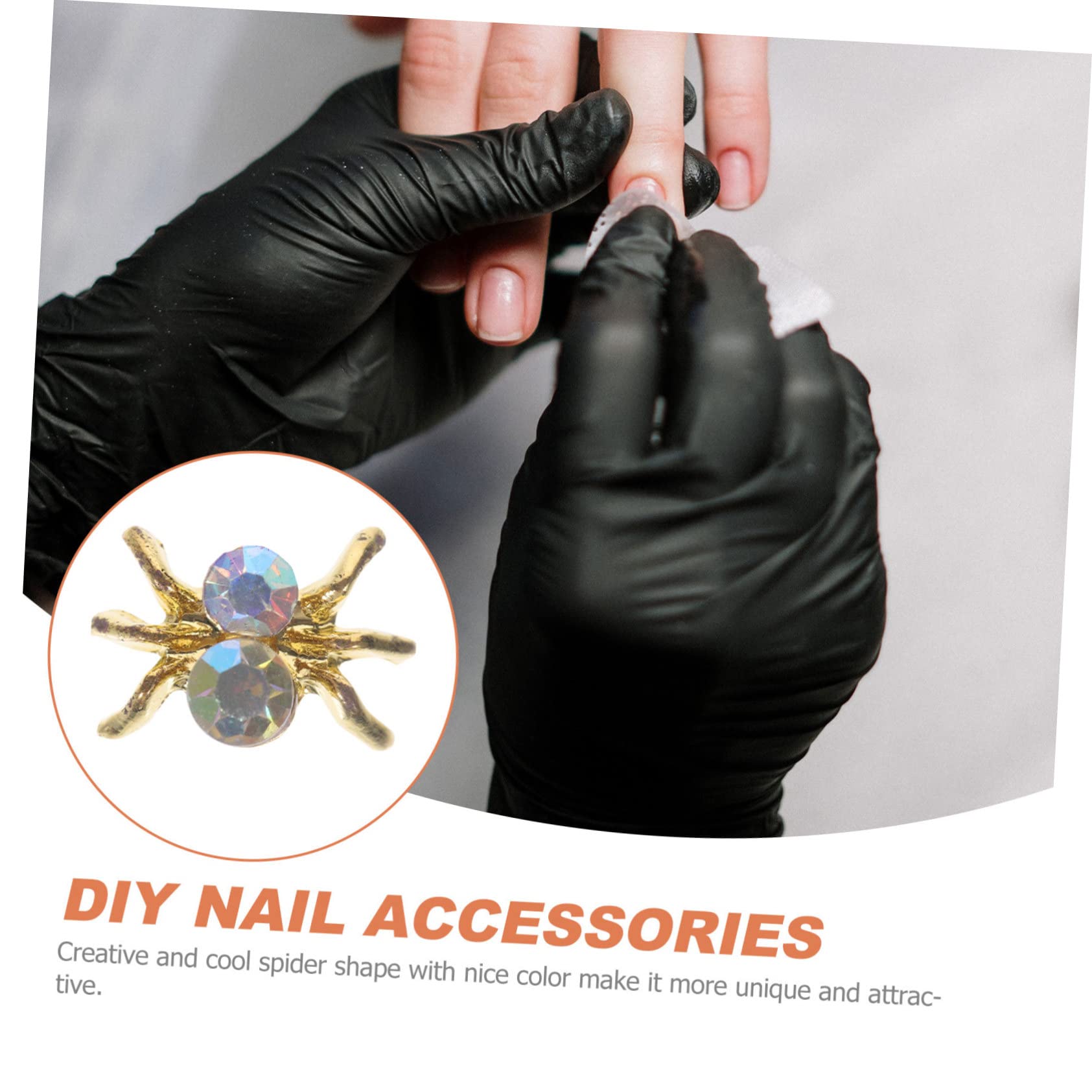 Healvian 200pezzi Decorazioni Per Unghie Forma Di Ragno Charm Per Nail Art Per Manicure Di Halloween e Feste Accessori Per Unghie Diy Facili Da Usare e Resistenti