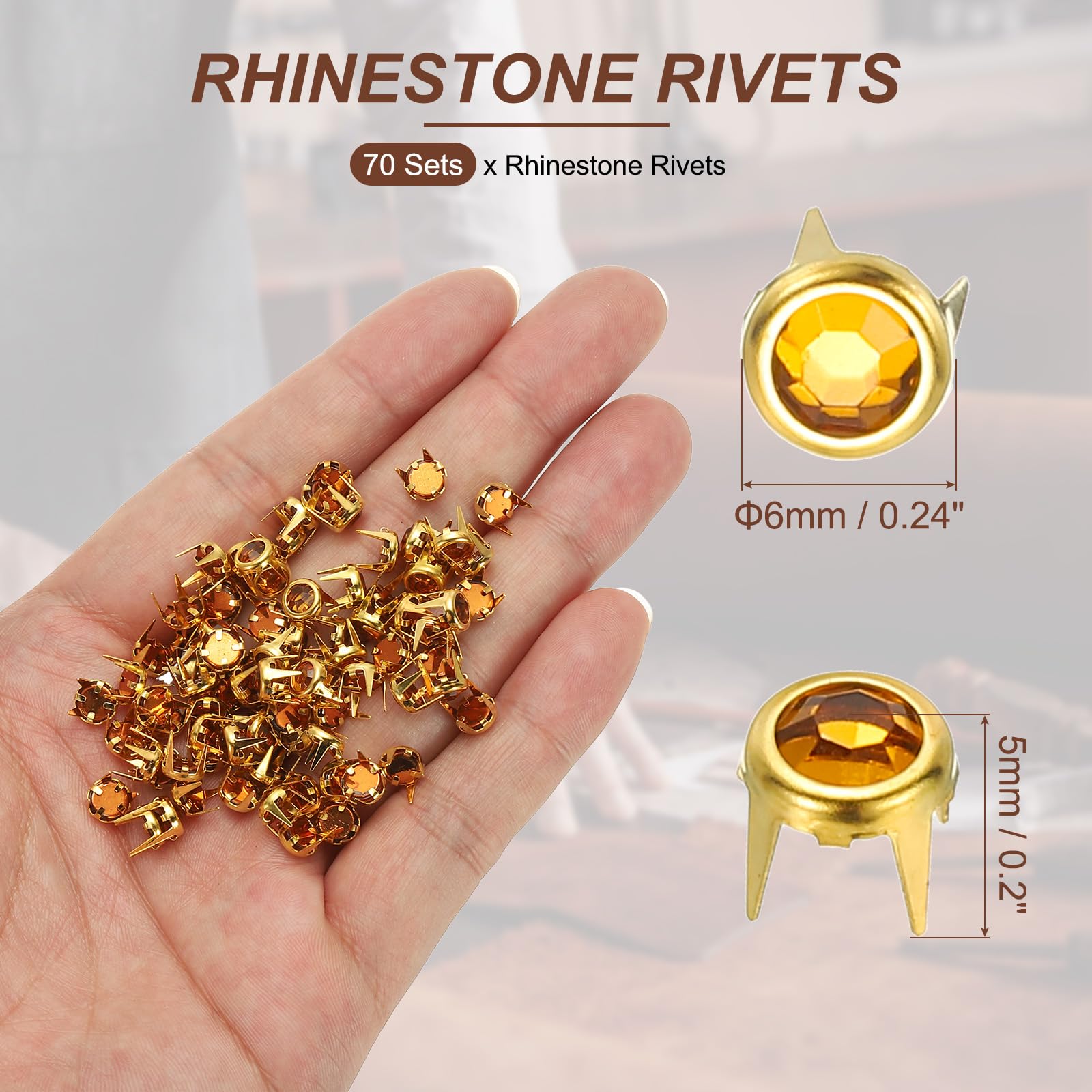 PATIKIL 6mm Rhinestone Stud - Image 2