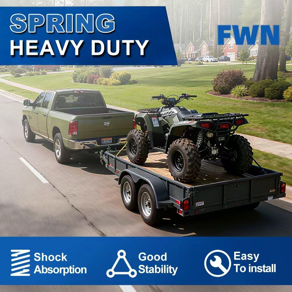 FWN Trailer Leaf Spring, 4 Leaf 2500lb Double Eye Trailer Axle Springs, 25-1/4"L, 1.75" Width, 3" Free Open of Trailer Leaf Springs, Trailer Axle Leaf Spring for SW4B