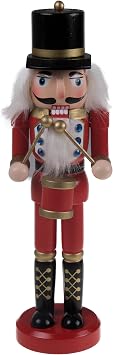 Clever Creations Red Drummer 10 Inch Traditional Wooden Nutcracker, Festive Christmas Decor for Shelves and Tables
