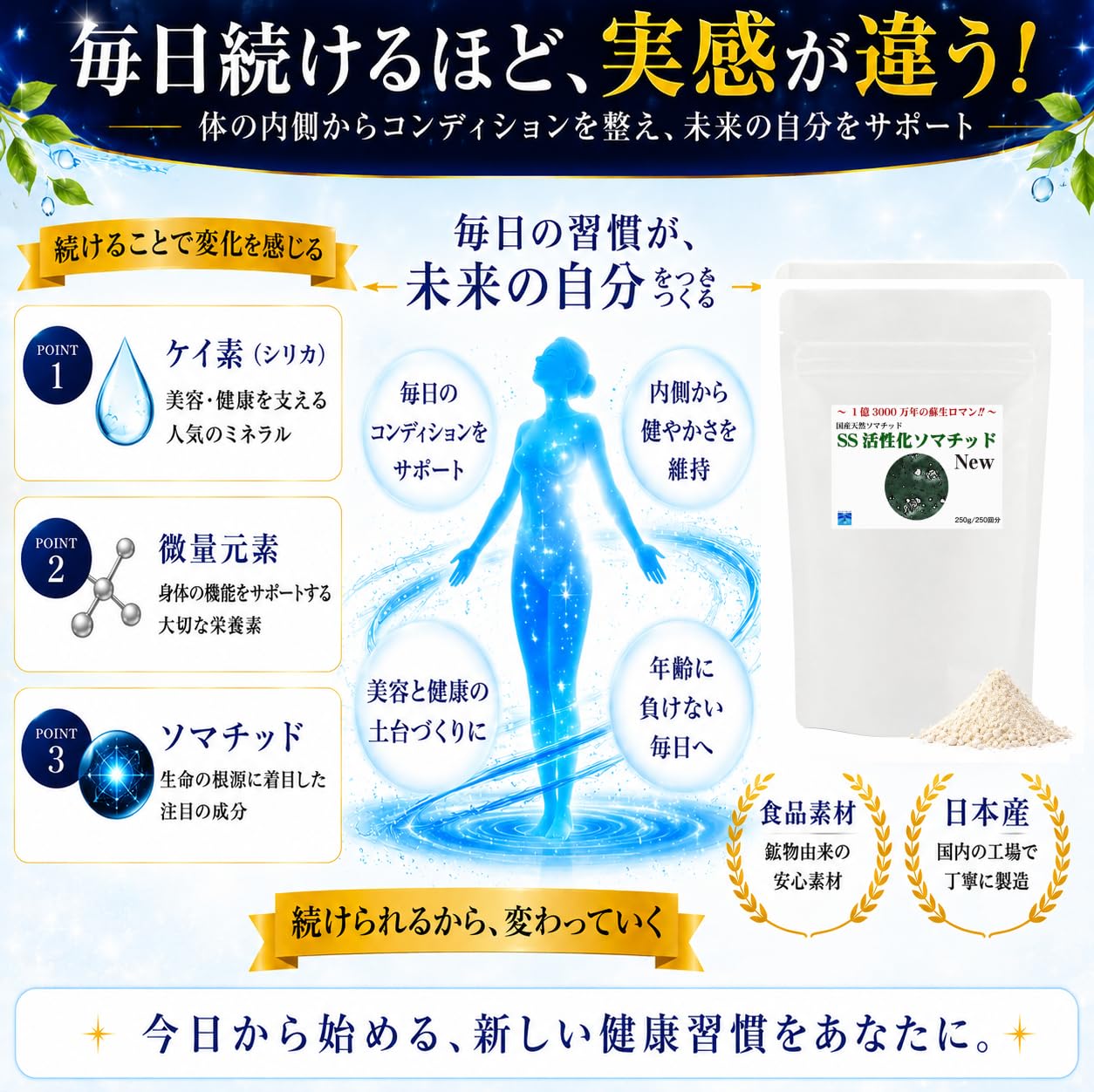 Amazon | ソマチッド含有 SS活性化ソマチッドNEW 2袋セット(250日分×2