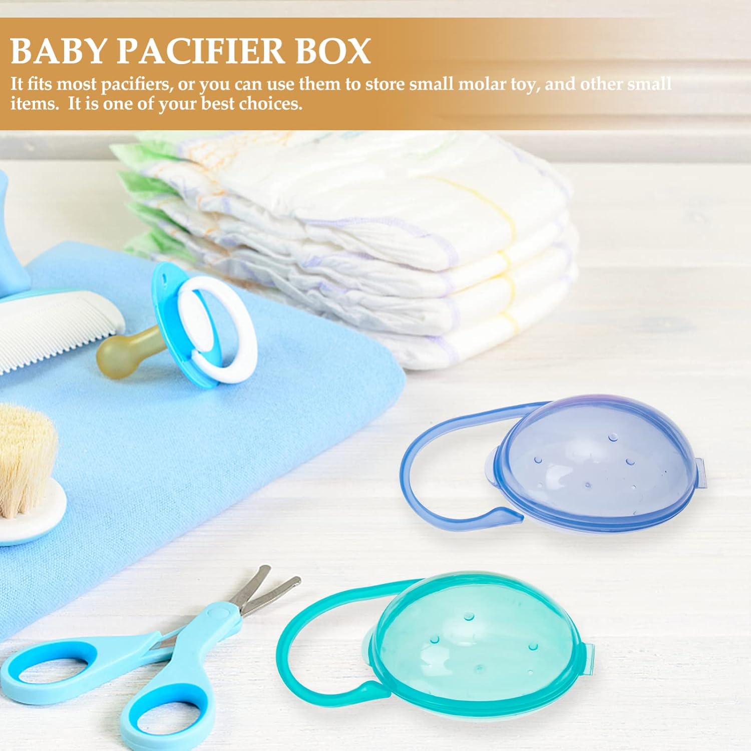 LIOOBO 16pcs Pacifier Leash Case Compact Holder Box for Travel-Friendly Storage Portable Holder Case for Pacifiers