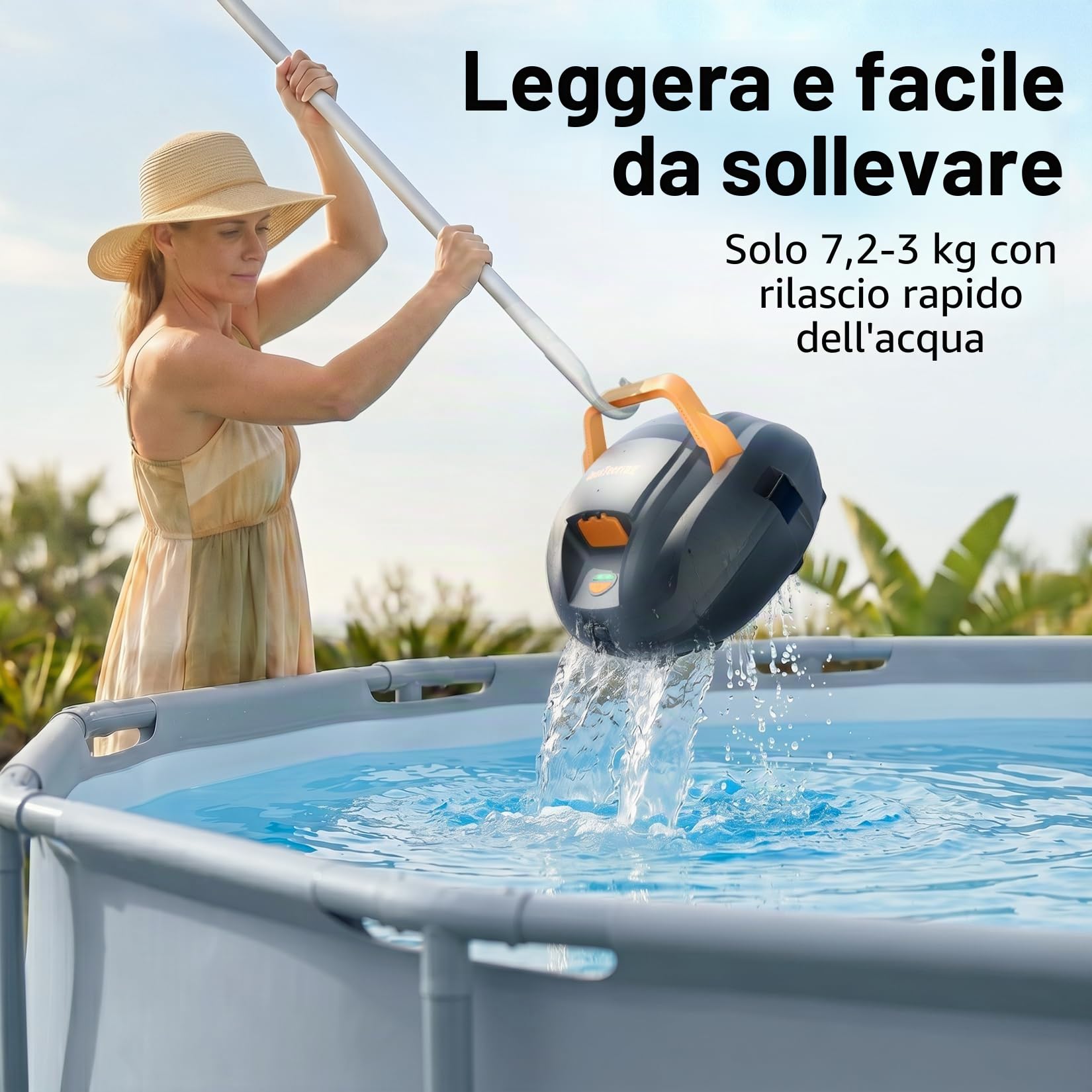 (2026 New) CoasTeering Planet Robot Piscina Senza Fili, 120 Min Autonomia 4500mAh, Doppio Motore, Ricarica Rapida 2,5h, Pulizia Fondo, Acqua Salata & Dolce, per Piscine fino a 80 m²