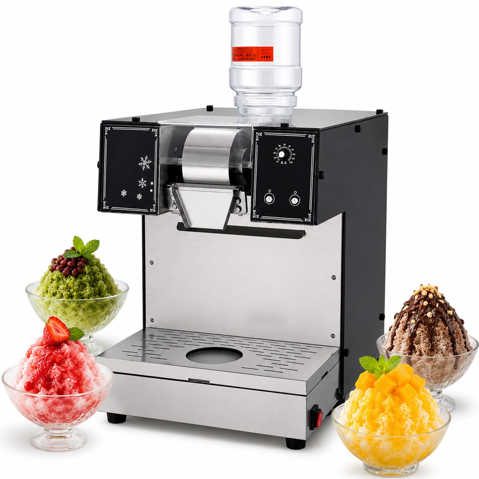 Industrial Commercial Snowflake Ice Machine 180kg High-Efficiency, 3-Second Quick Output, Variable Thickness Control & Simple Auto-Wash. Must-Have Ice Crusher for Bakeries and Juice Stands.