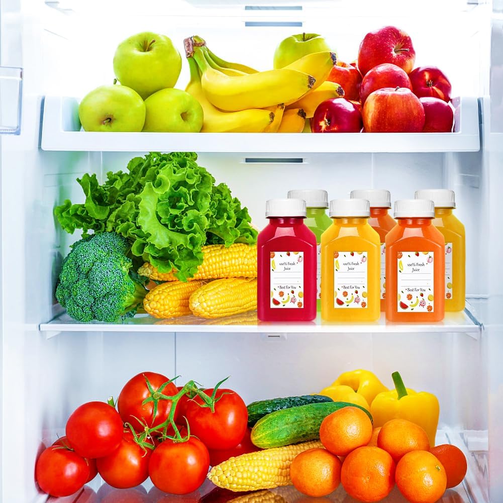 Plastic Juice Bottles, Reusable Juice Containers with White Tamper Proof Lids, Brush, Funnel and Labels, Clear Juice Containers for Juicing, Smoothie and Homemade Beverages (6PCS 4oz) - Image 4