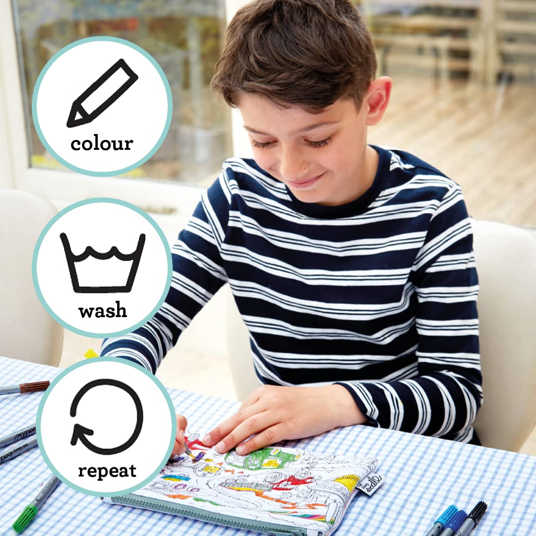 eatsleepdoodle Kleurpotlood etui voor kinderen w/10 pk wasbare markers voor kinderen - 22 x 14 cm auto's en vrachtwagens kinderen kleurpotloden - Ultra wasbare en herbruikbare kunst en ambachten voor eatsleepdoodle Kleurpotlood etui voor kinderen w/10 pk wasbare markers voor kinderen - 22 x 14 cm auto's en vrachtwagens kinderen kleurpotloden - Ultra wasbare en herbruikbare kunst en ambachten voor