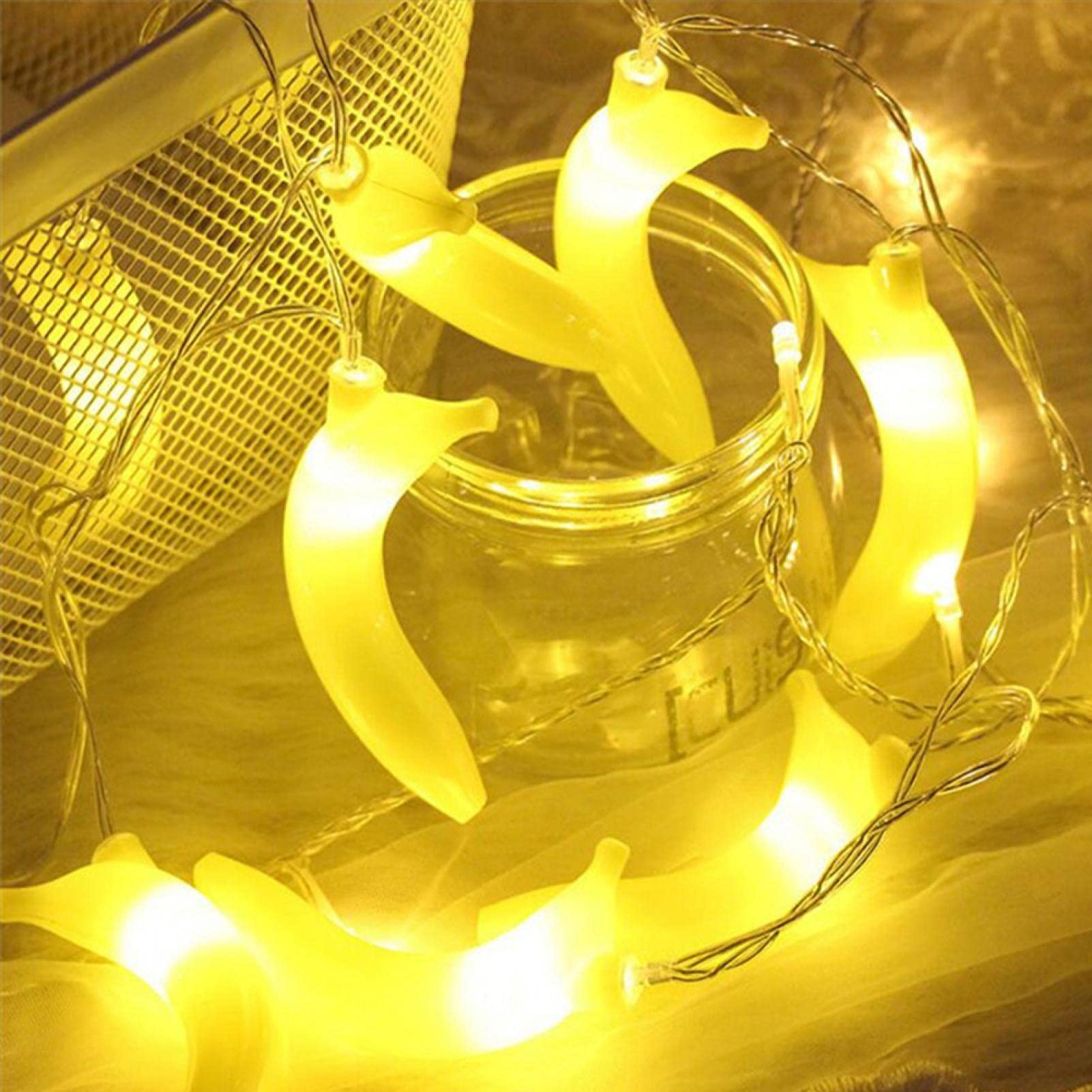 59 inch Fruit Banana String Lights Flashing String Battery Powered Banana Lights for Wedding Home Birthday Garden Yard Patio Party Decorations Indoor Outdoor