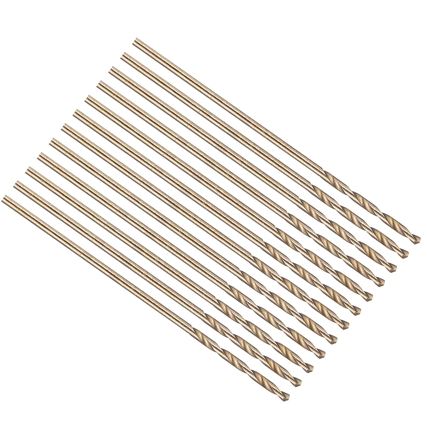 PATIKIL 29/64" Drill Bit, Jobber Straight Shank M2 High-Speed Steel 135° Gold Finish for Stainless Steel Hard Metal - 12 Pack