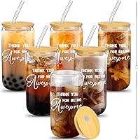 Vista 18 de Juego de 6 regalos de agradecimiento para empleados, regalo de equipo de agradecimiento a granel, compañeros de trabajo, lata de 16 onzas, vaso