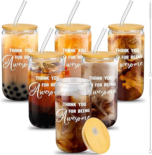 Miniatura 18 de Juego de 6 regalos de agradecimiento para empleados, regalo de equipo de agradecimiento a granel, compañeros de trabajo, lata de 16 onzas, vaso