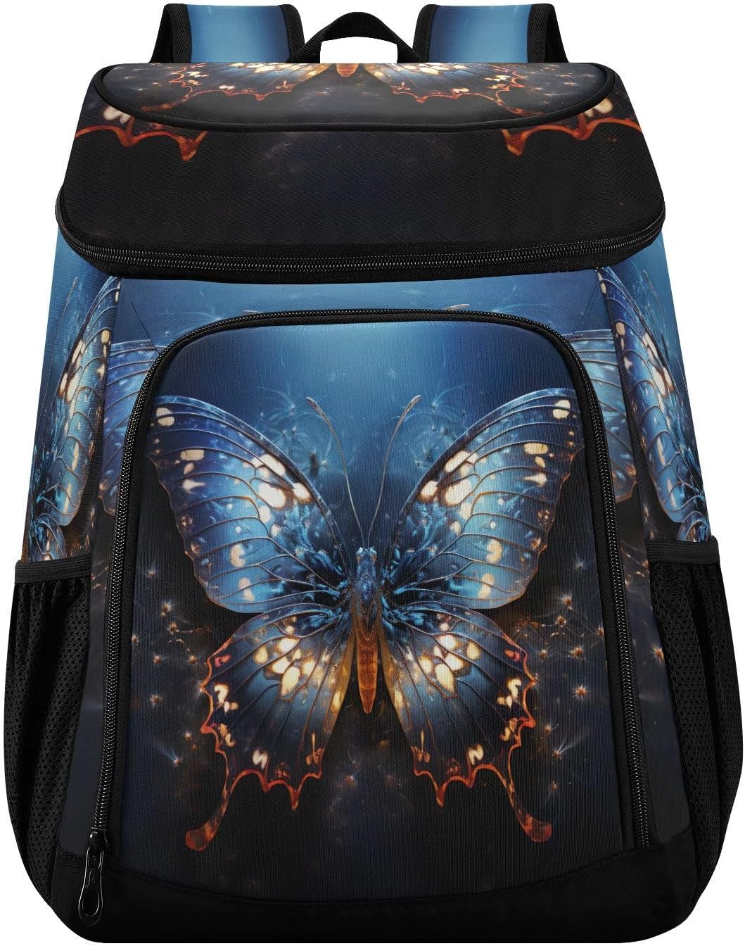 Blue Butterfly Cooler Backpack 36 Cans Leakproof Waterproof Backpack Cooler Bag Beach Accessories Travel Camping Fishing Backpack for Women Men