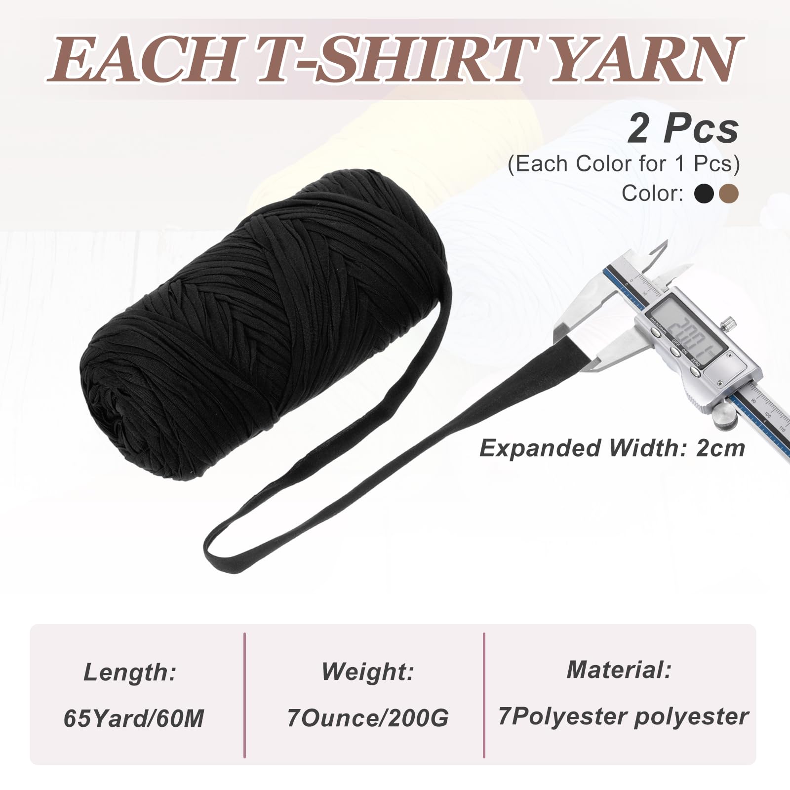 PATIKIL T-Shirt Yarn for Crocheting with 1 Crochet Hook - Image 2