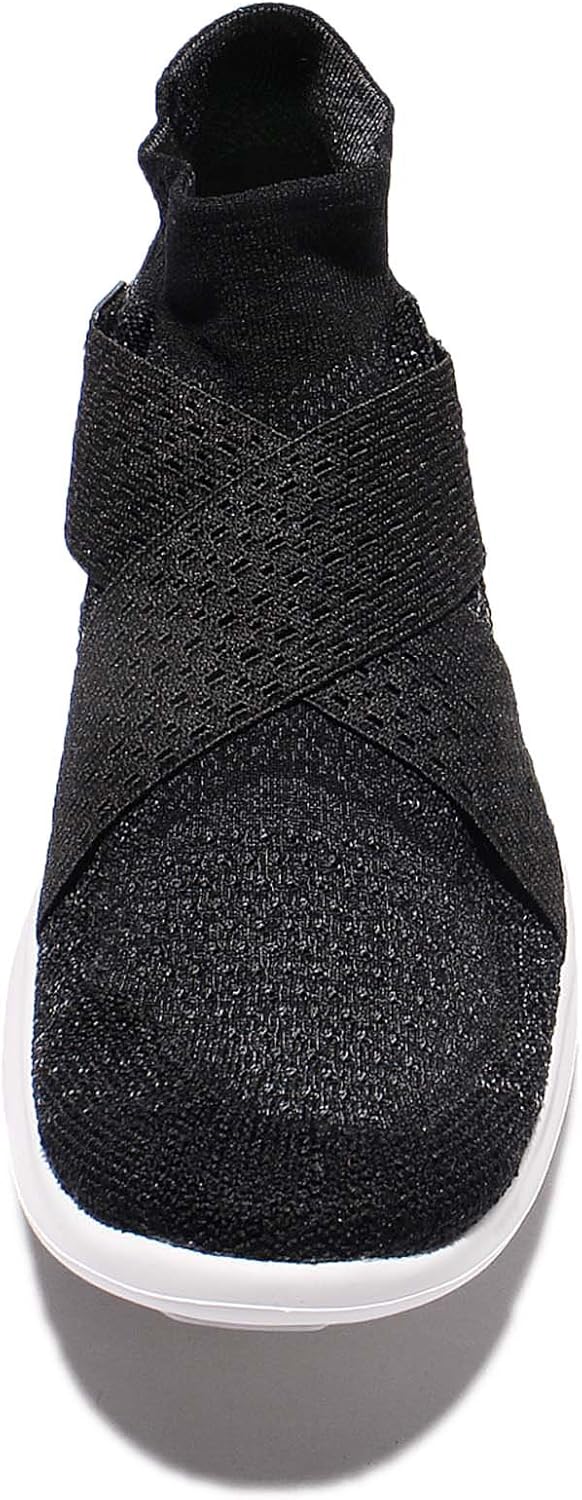 Nike Women's Free Running Motion Flyknit Shoes, Black/White - womens 8 Black (Black/White/Dark Grey/Volt 003)